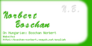 norbert boschan business card